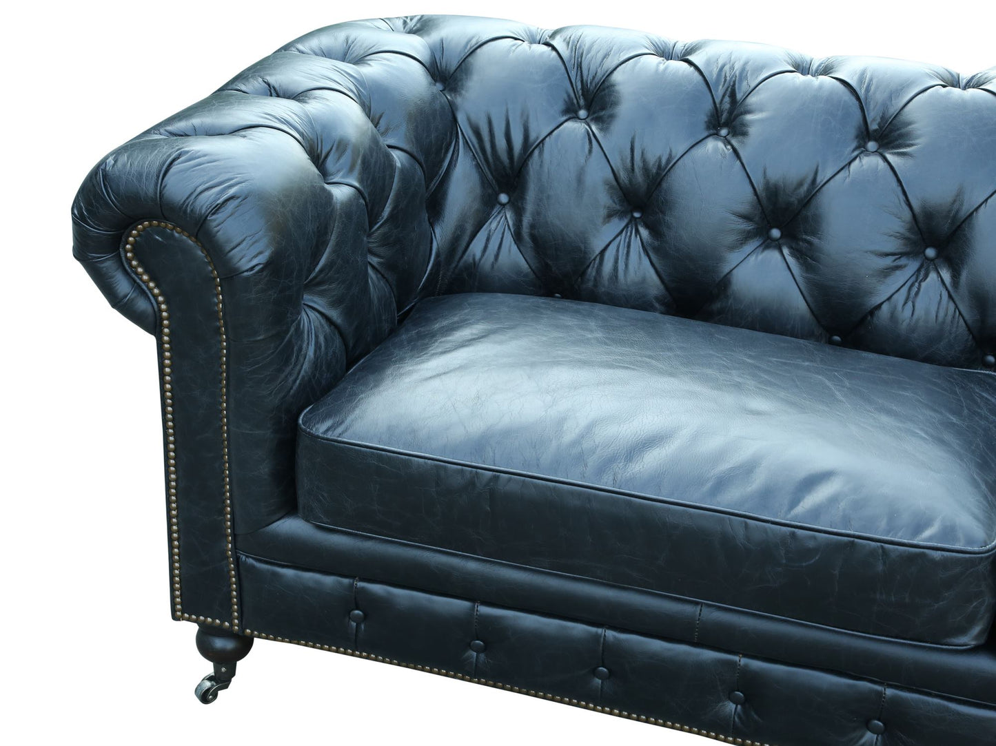 3-Seater Chesterfield Oakland Sofa in Black Leather